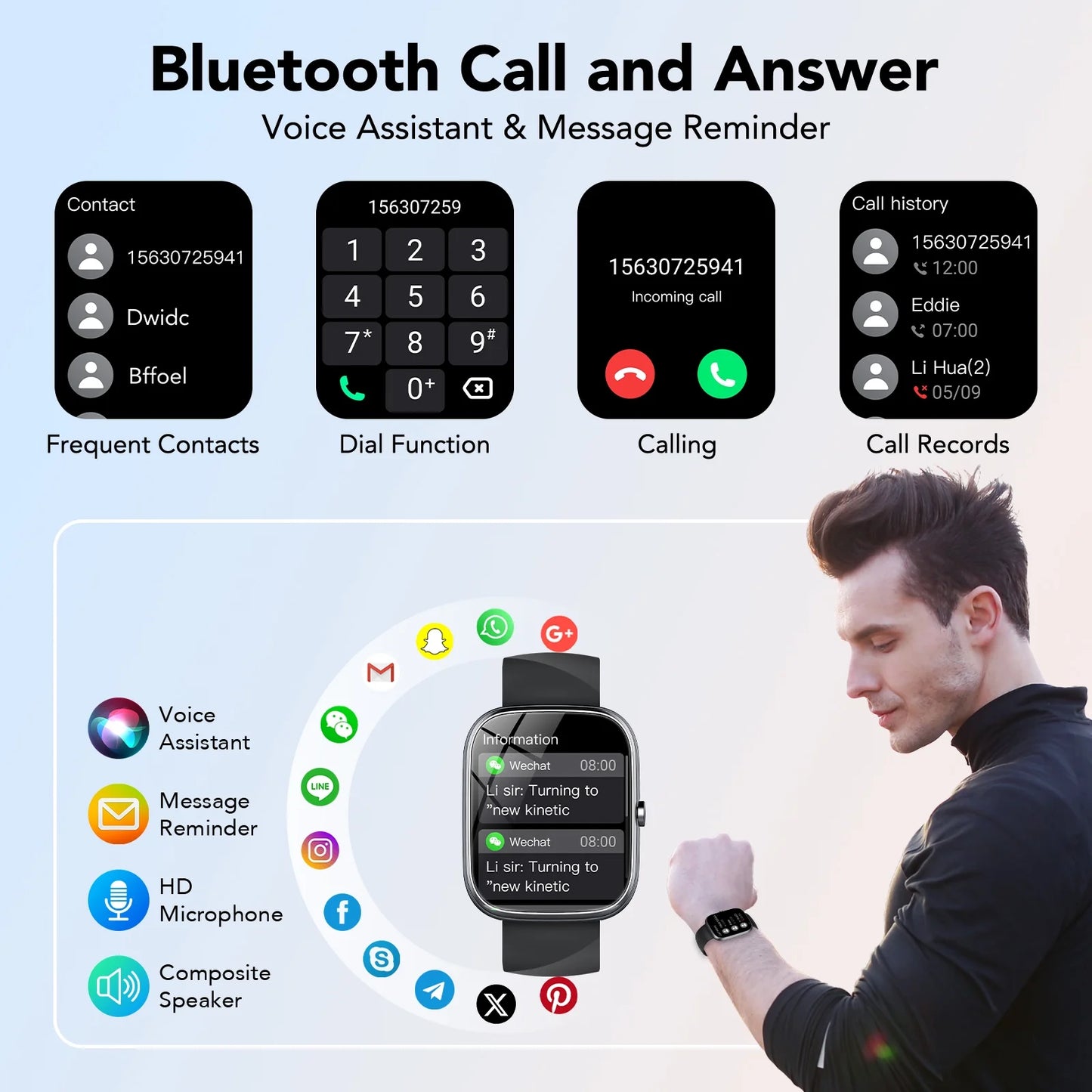 2025 NEW 1.91''HD Screen Smart Watch for Android and Iphone,Answer/Make Calls/100 Sports Modes/Message Reminder,Ip68 Waterproof Outdoor Fitness Tracker Women Men,(Perfect for Holiday Gifts)