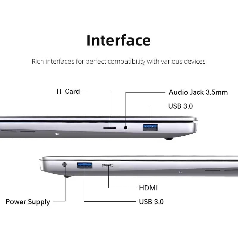 2025 Portable I7 Windows 11 Laptop Computer PC 14.1" 1920*1080 Notebook 12GB RAM 1TB 2TB SSD Intel Core I7 7500U Gaming Laptops