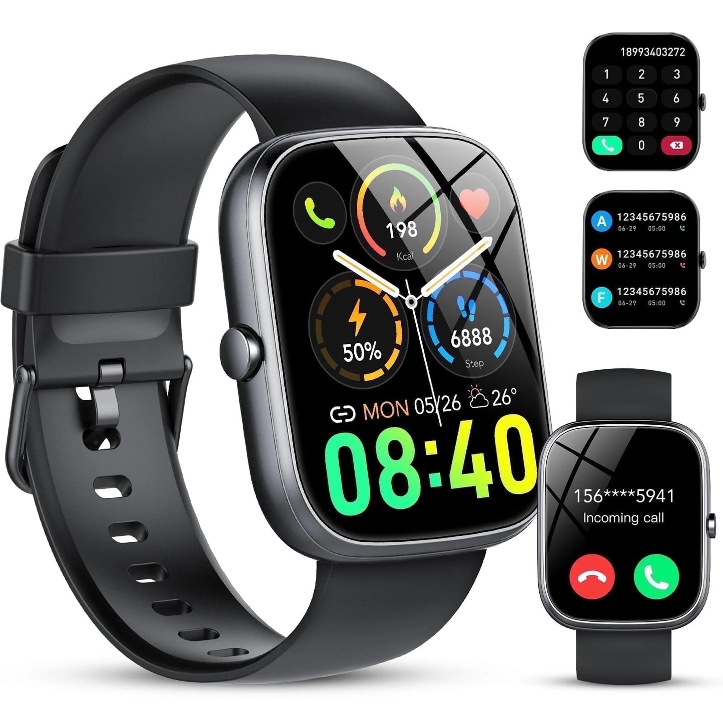 2025 NEW 1.91''HD Screen Smart Watch for Android and Iphone,Answer/Make Calls/100 Sports Modes/Message Reminder,Ip68 Waterproof Outdoor Fitness Tracker Women Men,(Perfect for Holiday Gifts)