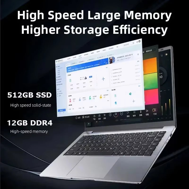 2025 Portable I7 Windows 11 Laptop Computer PC 14.1" 1920*1080 Notebook 12GB RAM 1TB 2TB SSD Intel Core I7 7500U Gaming Laptops